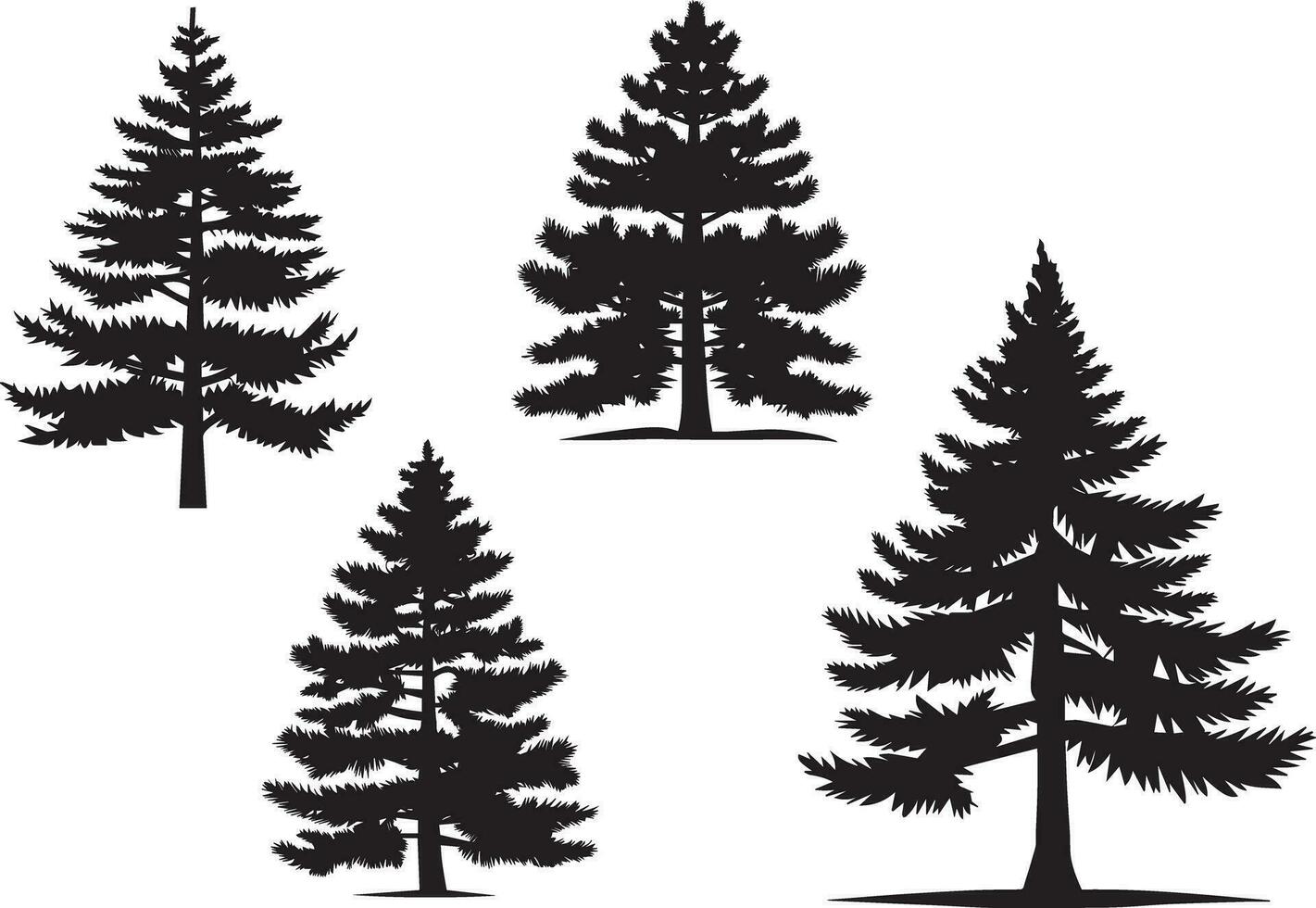 Pine Tree vector silhouette 2