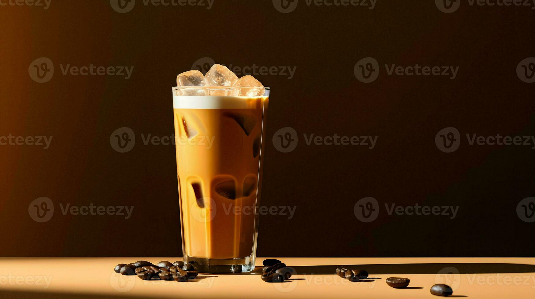 Pumpkin spice latte, iced coffee background photo, Generative AI photo