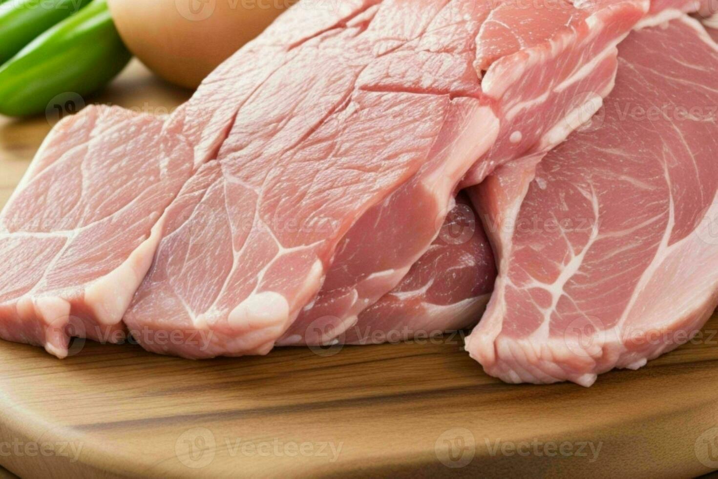 Fresh raw pork meat. AI Generative Pro Photo