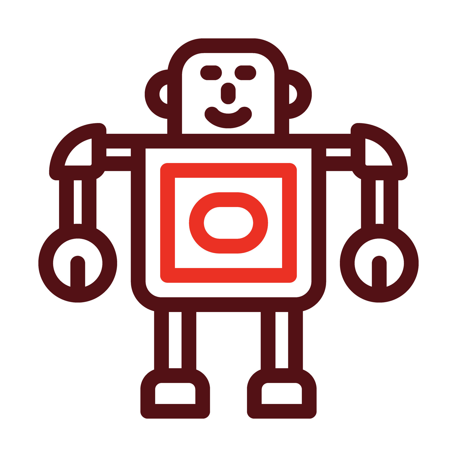 Robot Vector Thick Line Two Color Icons For Personal And