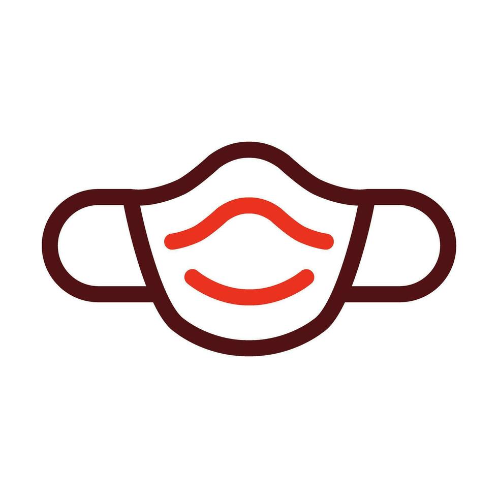 Mask Vector Thick Line Two Color Icons For Personal And Commercial Use.
