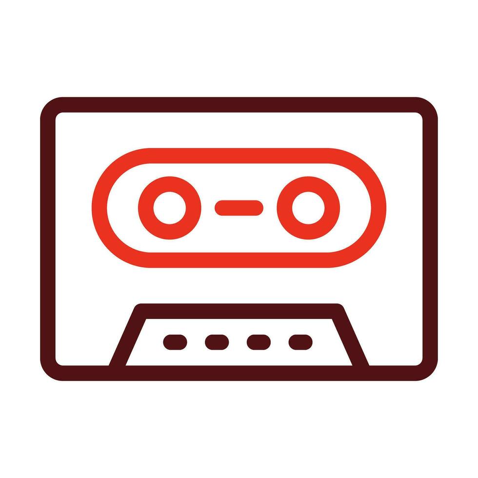 Cassette Player Vector Thick Line Two Color Icons For Personal And Commercial Use.