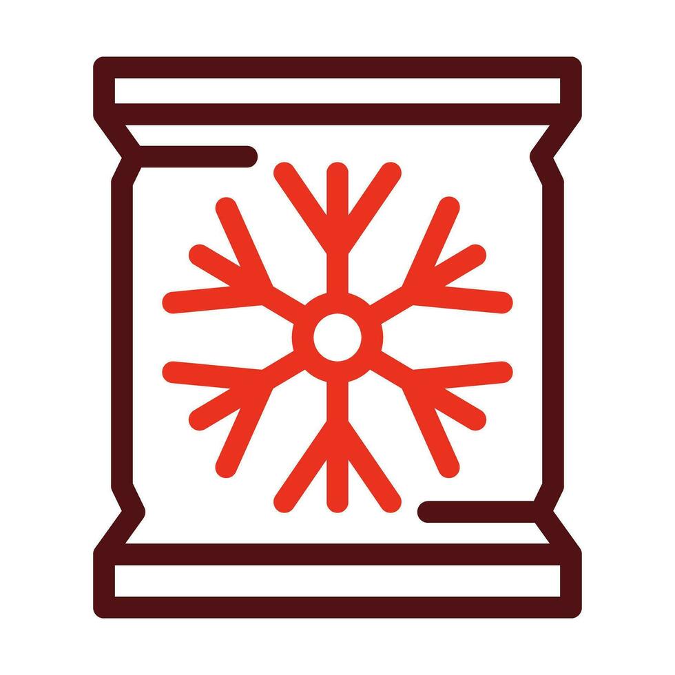 Ice Bag Vector Thick Line Two Color Icons For Personal And Commercial Use.