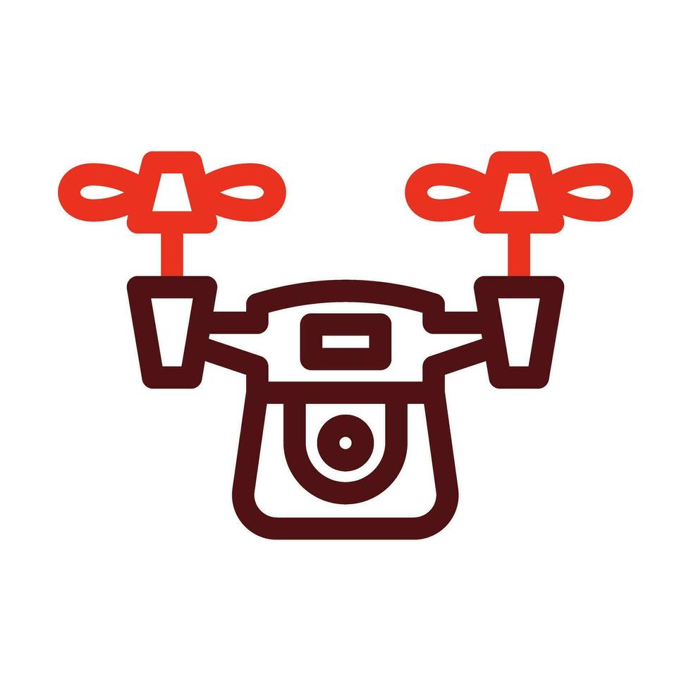 Drone Vector Thick Line Two Color Icons For Personal And Commercial Use.