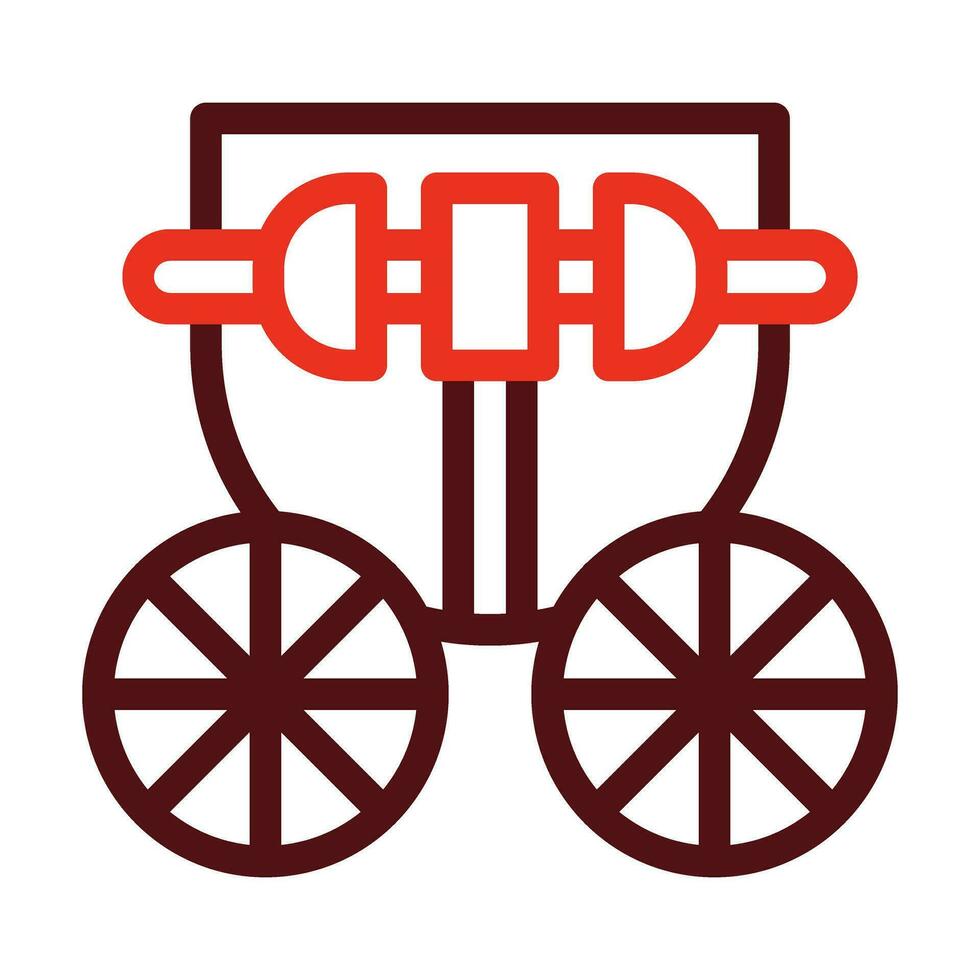 Carriage Vector Thick Line Two Color Icons For Personal And Commercial Use.