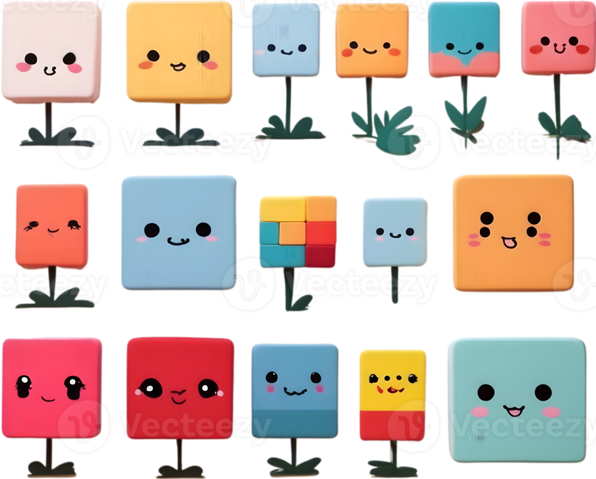 colorful squares of different colors on ai generative png