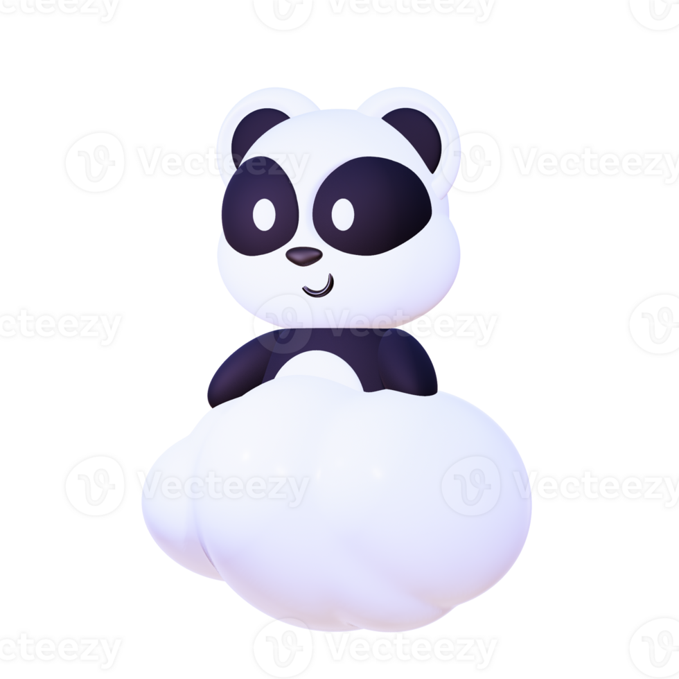schattig panda 3d png