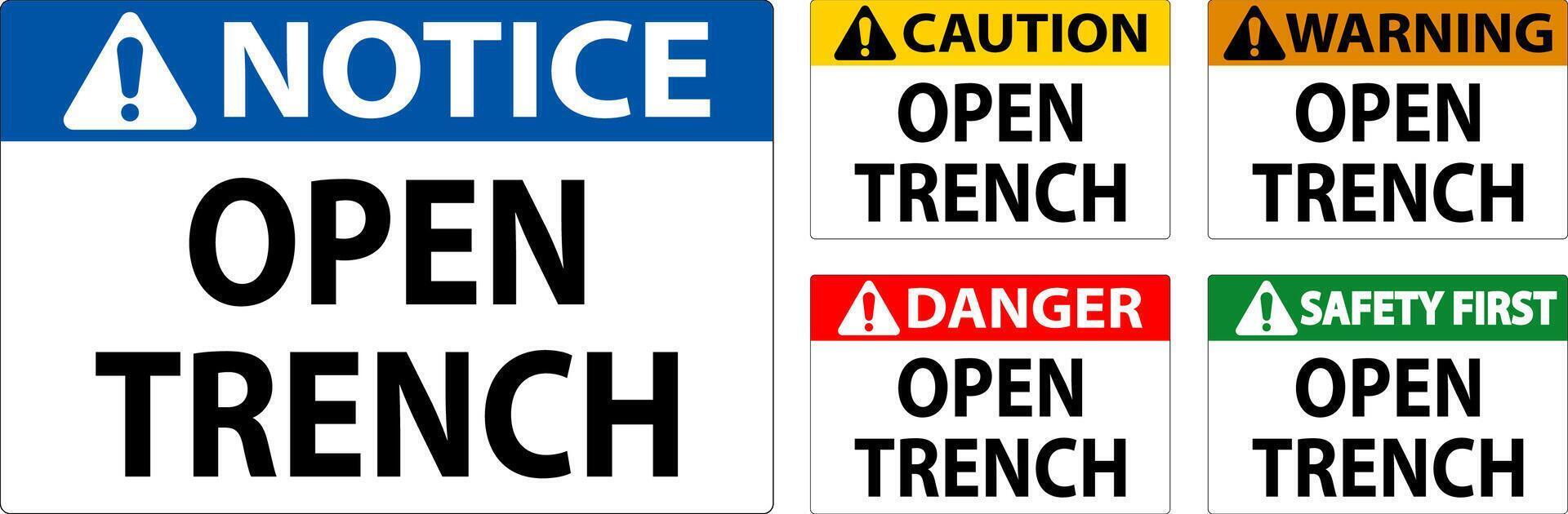 Danger Sign Open Trench vector