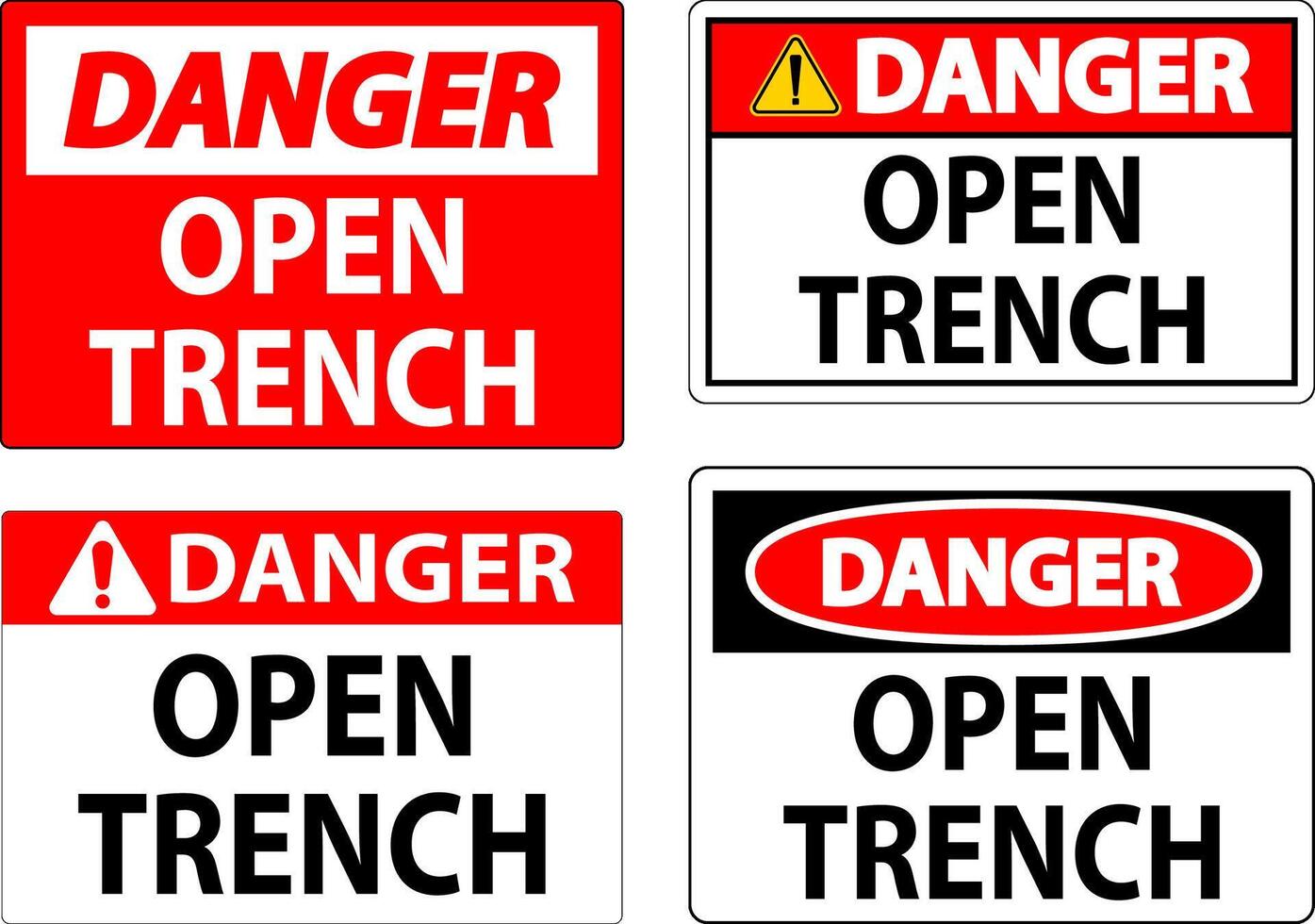 Danger Sign Open Trench vector