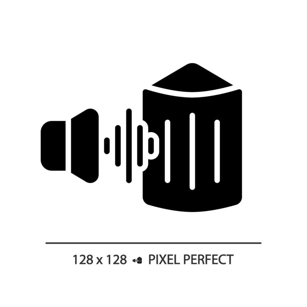 2d píxel Perfecto insonorización capa glifo estilo icono, aislado vector, insonorización sólido ilustración. vector