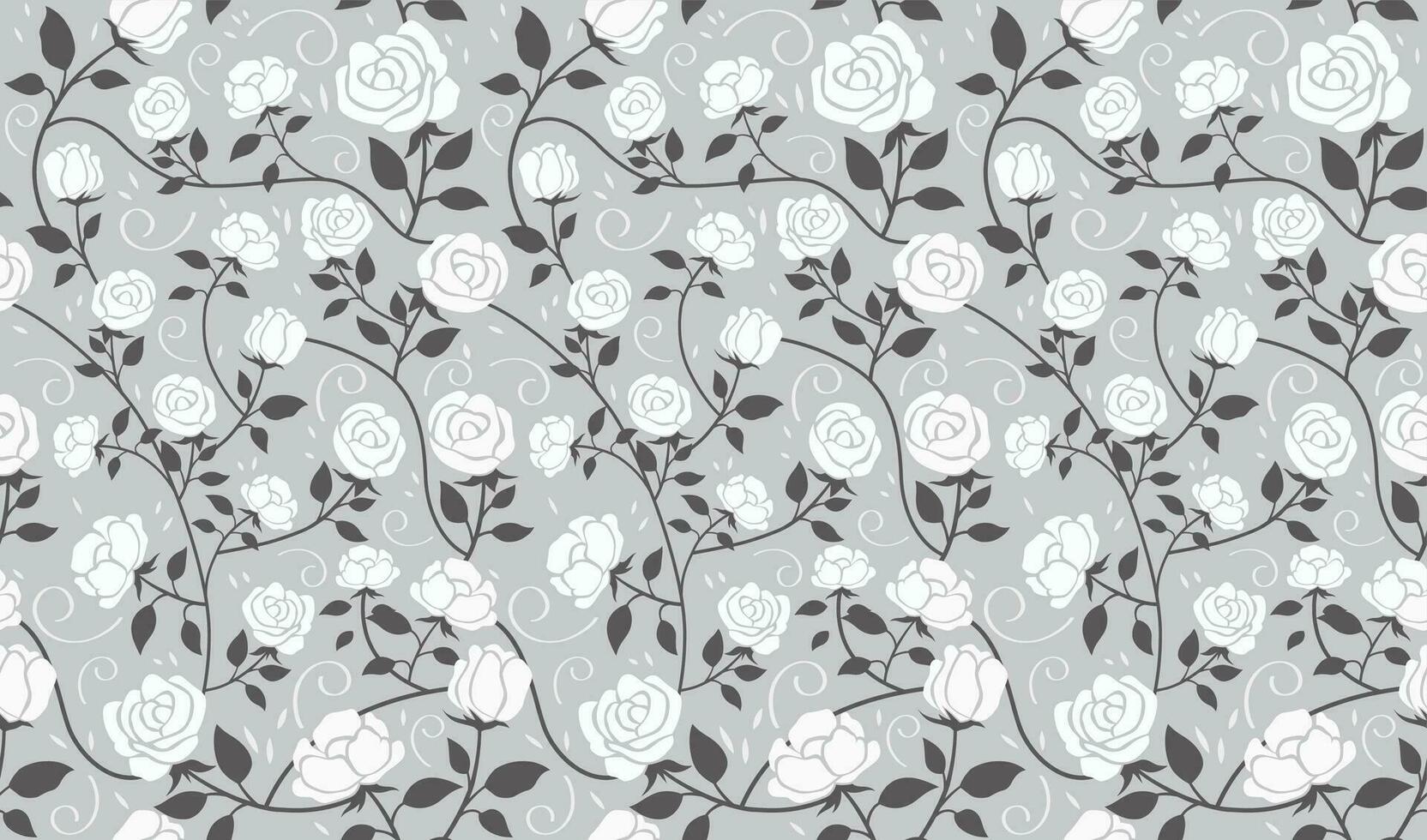 Horizontally And Vertically Repeatable Vector Seamless Floral Pattern.