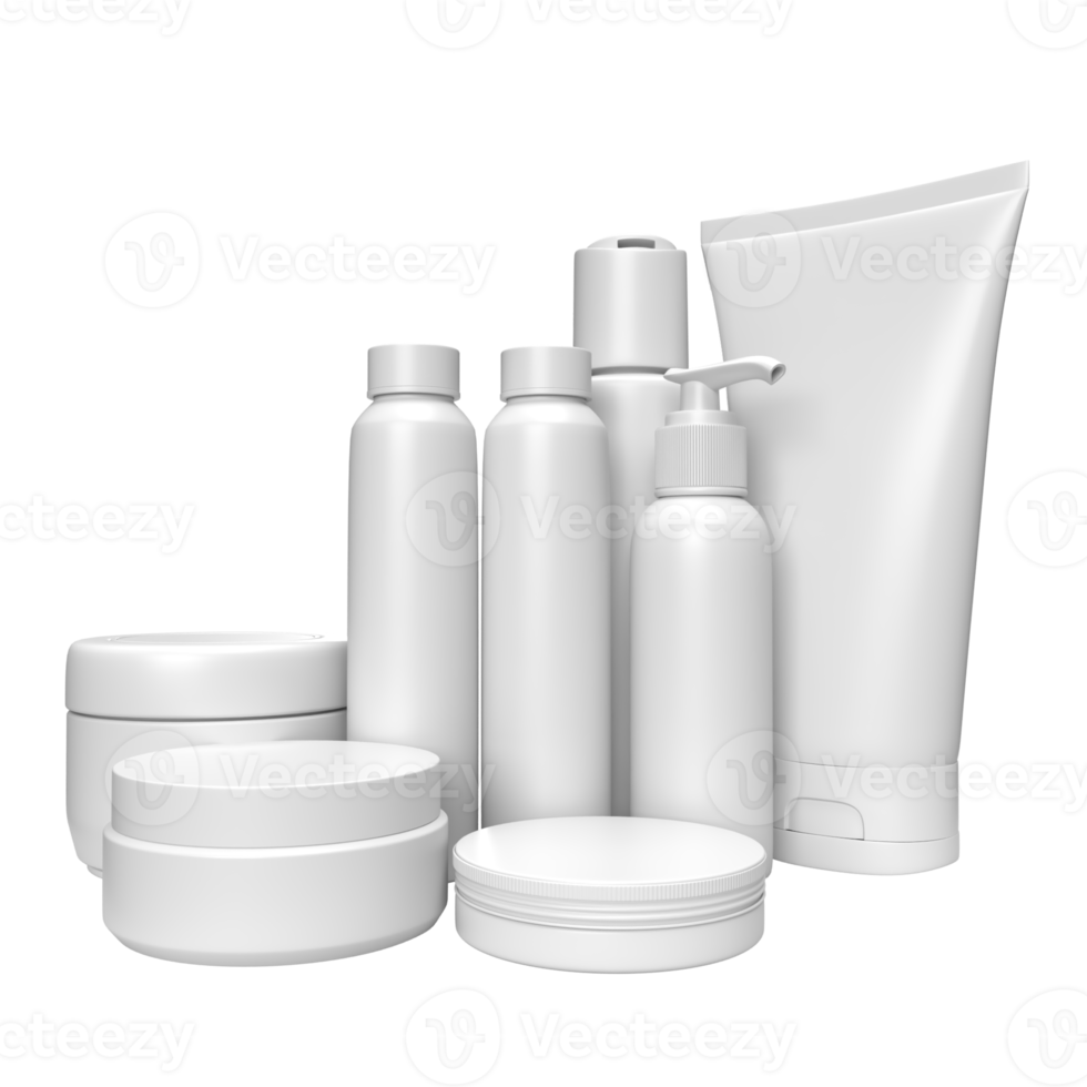 The Cosmetics Package for beauty or skin care concept 3d rendering. png