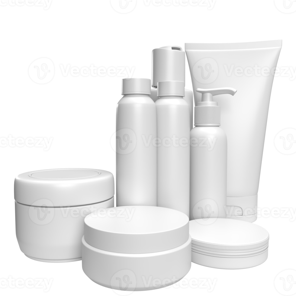 The Cosmetics Package for beauty or skin care concept 3d rendering. png