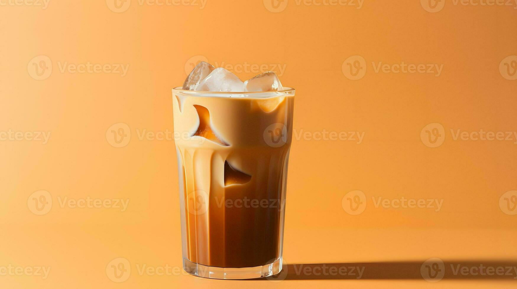 Pumpkin spice latte, iced coffee background photo, Generative AI photo