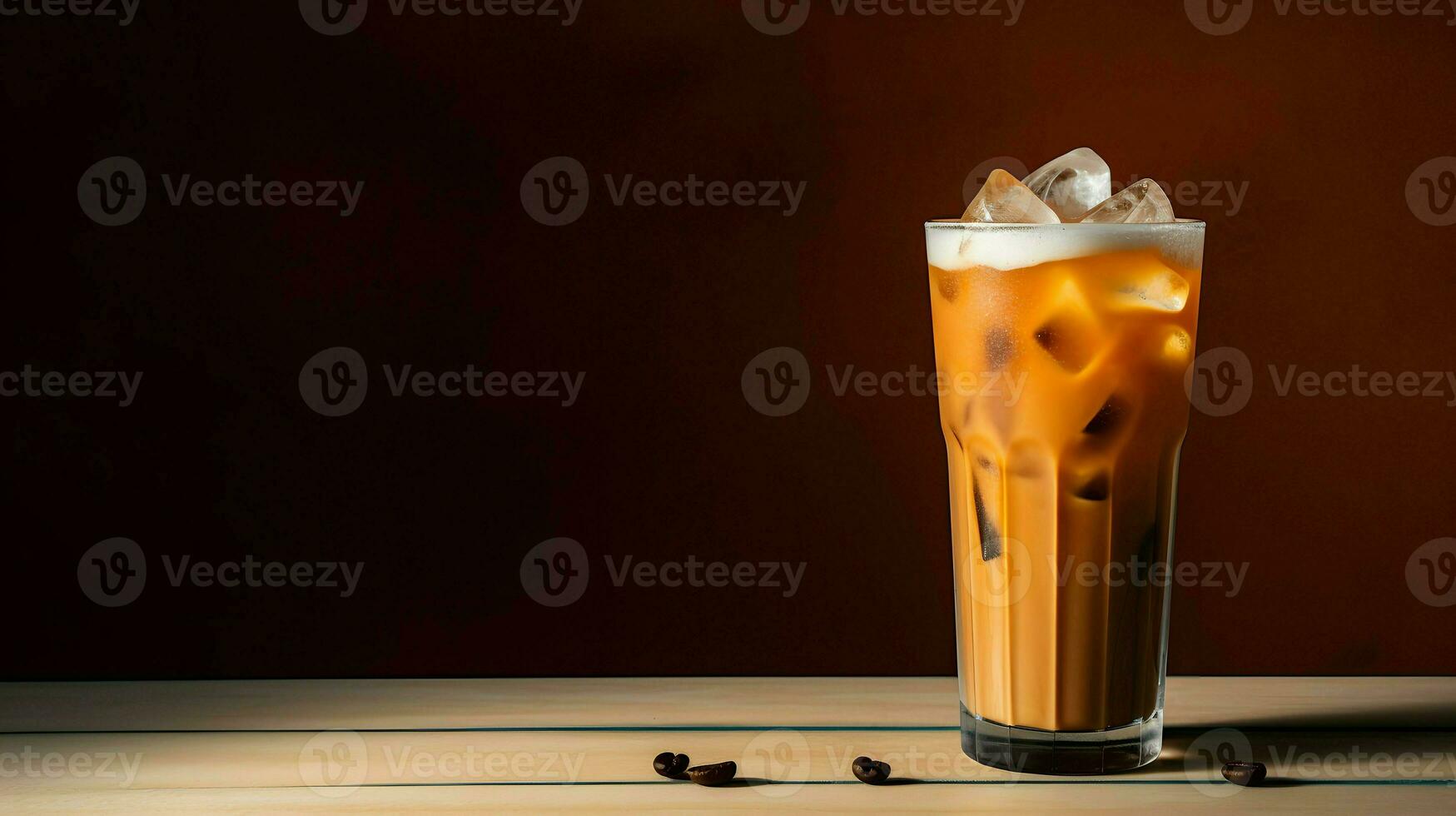 Pumpkin spice latte, iced coffee background photo, Generative AI photo