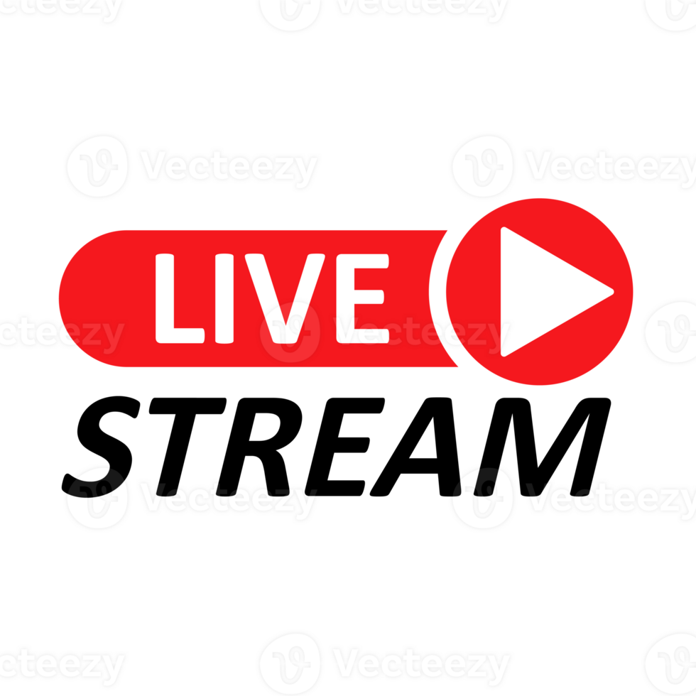 live stream label badge sign flat design png