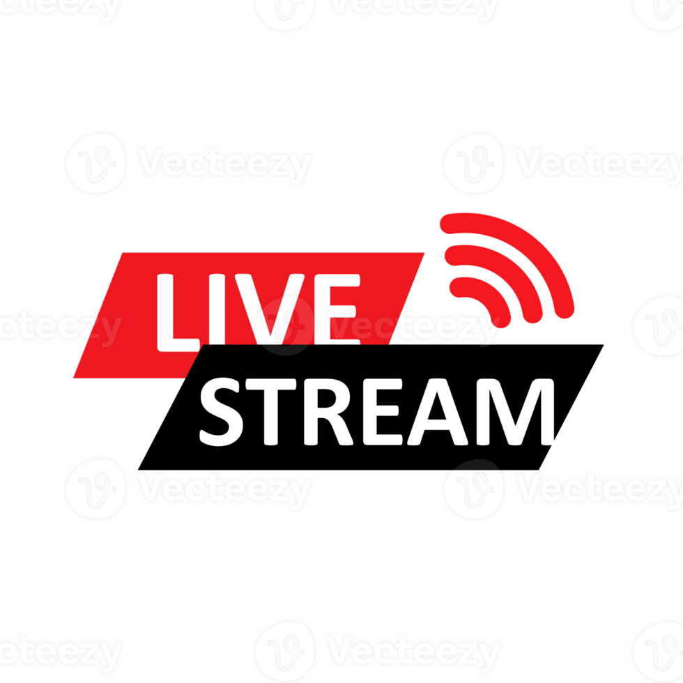 live stream label badge sign flat design png