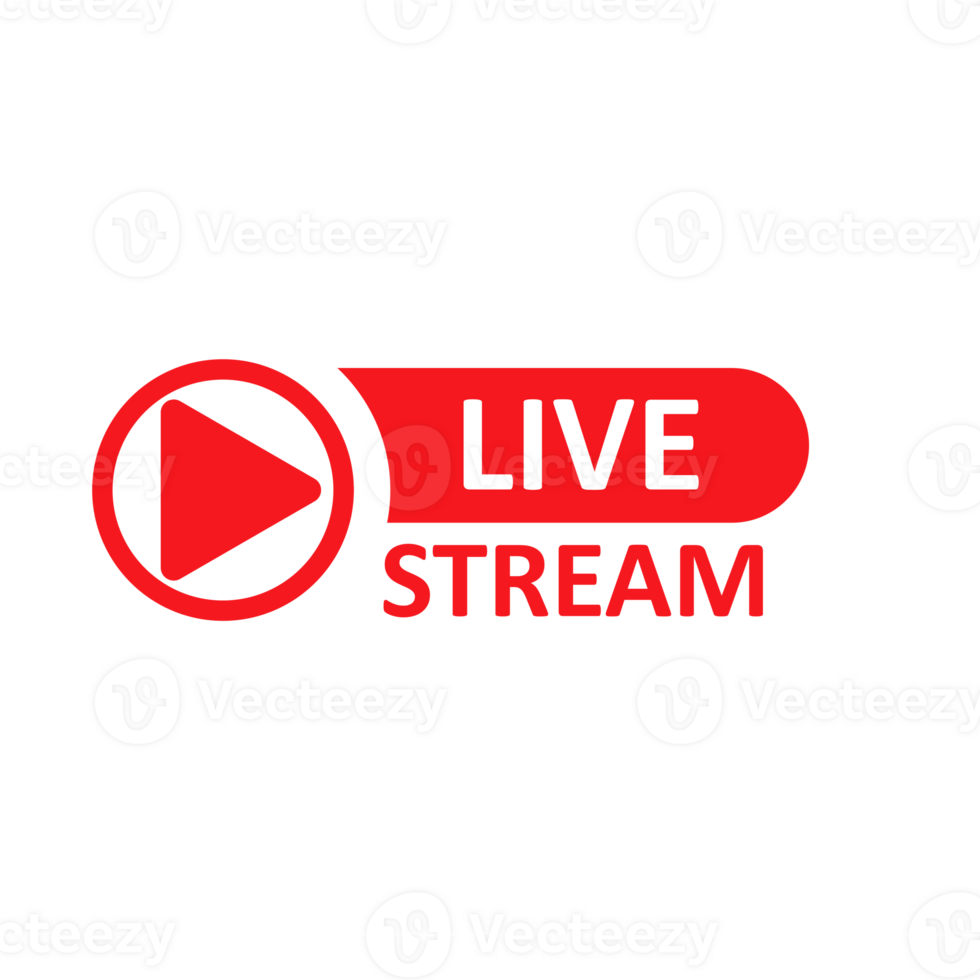 live stream label badge sign flat design png