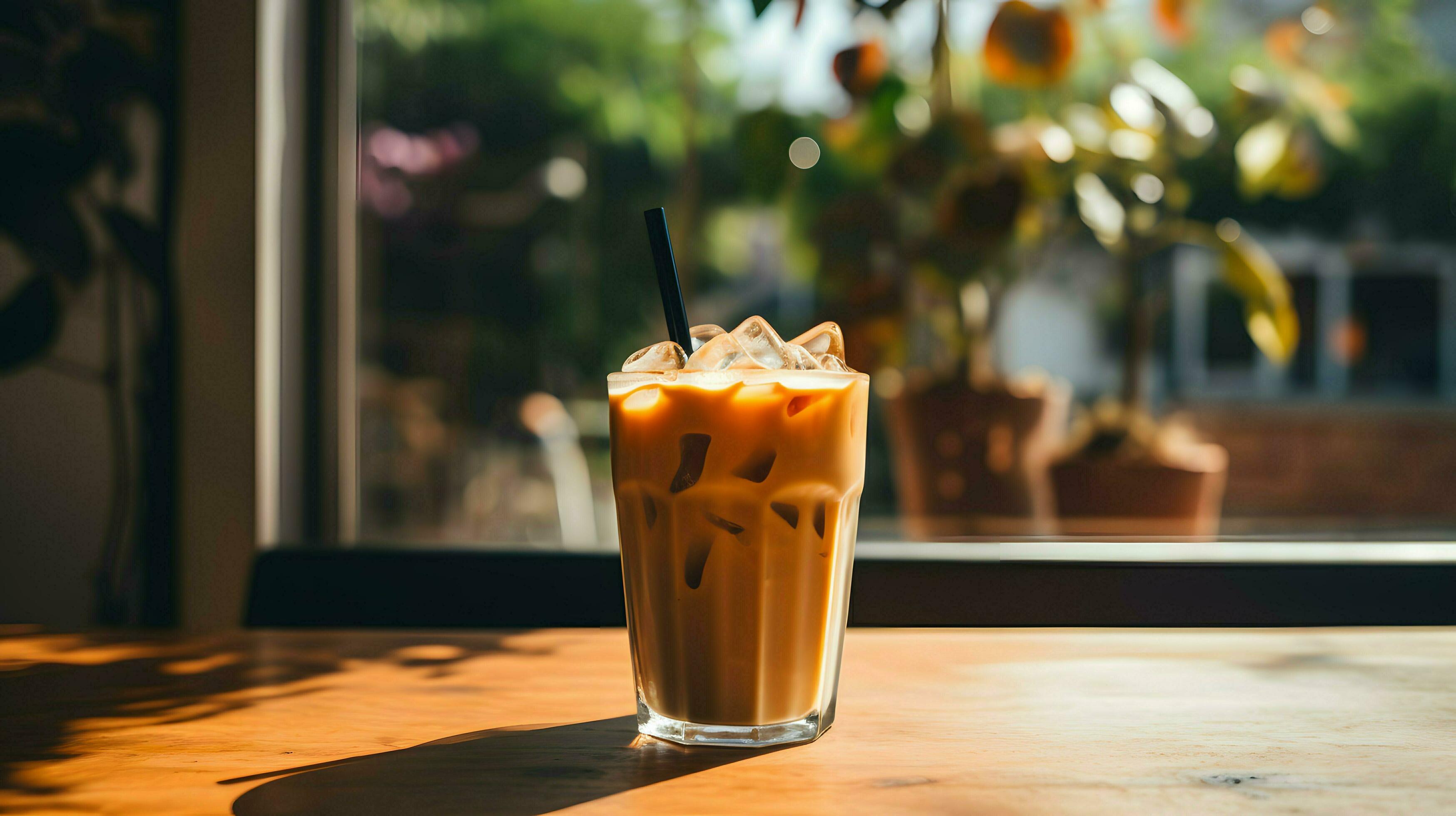 Pumpkin spice latte, iced coffee background photo, Generative AI ...