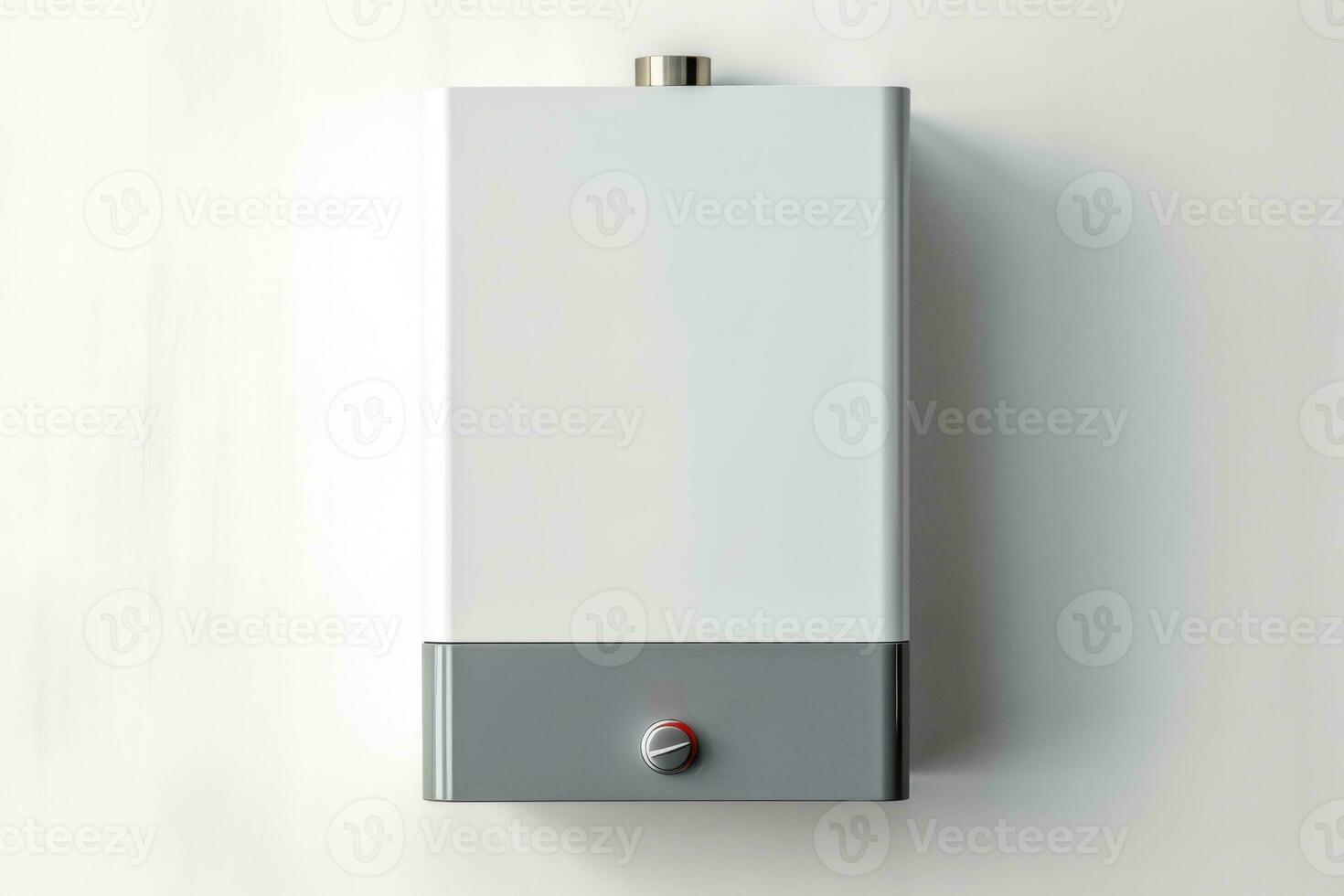 Tankless water heater isolated on a white background photo