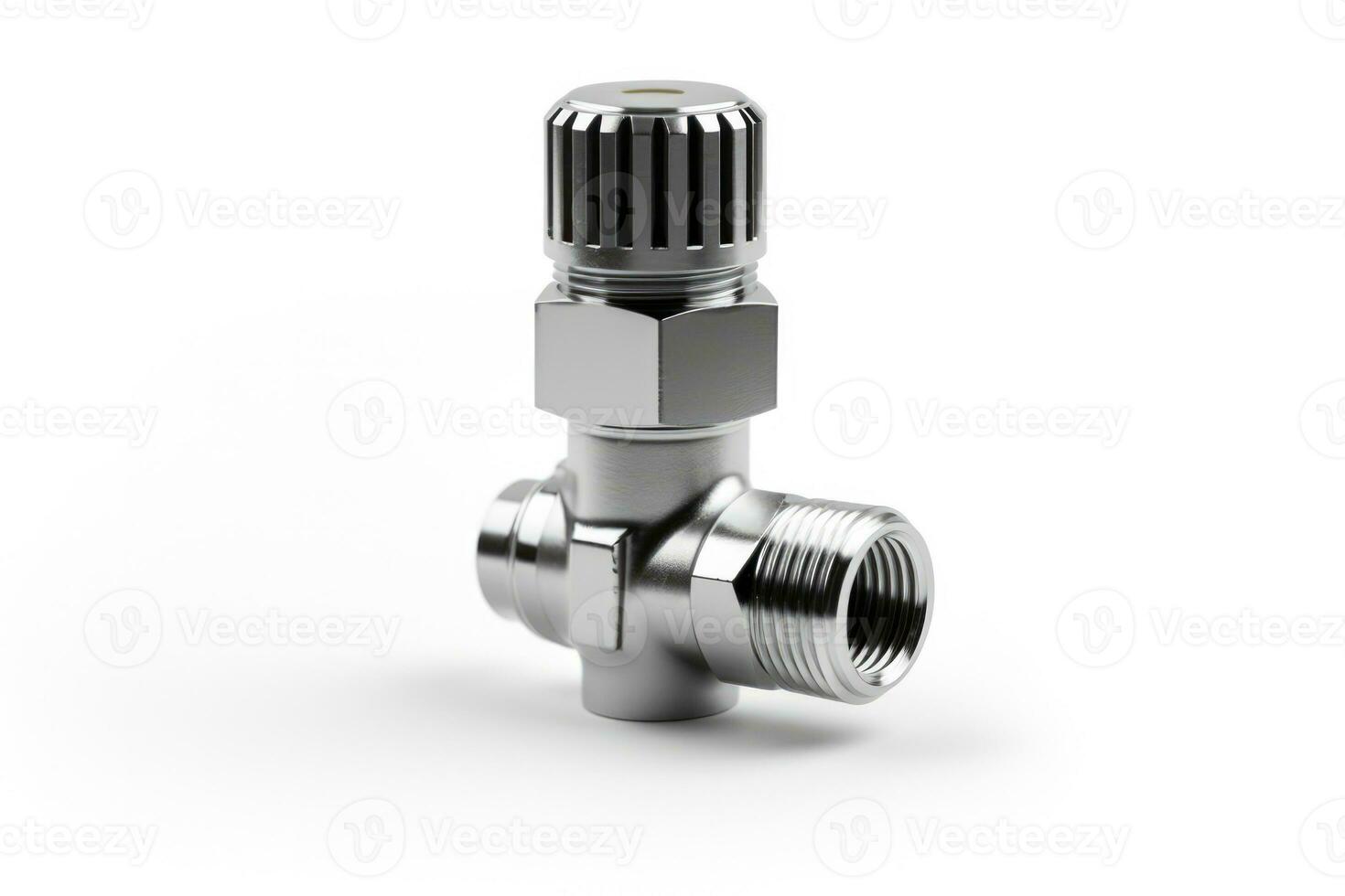 Radiator valve isolated on a white background photo