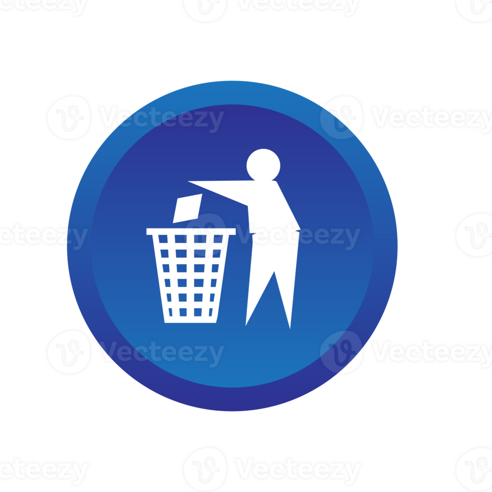 trash sign symbol button flat design png