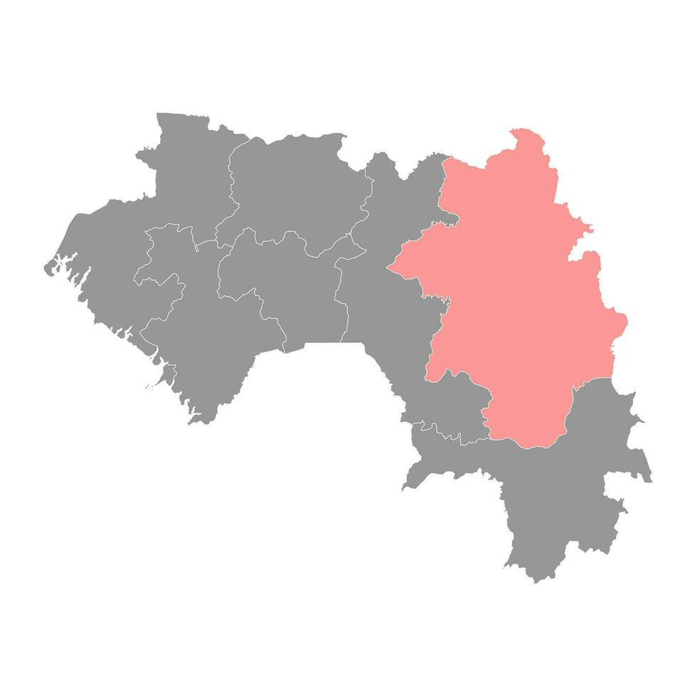 Kankan region map, administrative division of Guinea. Vector