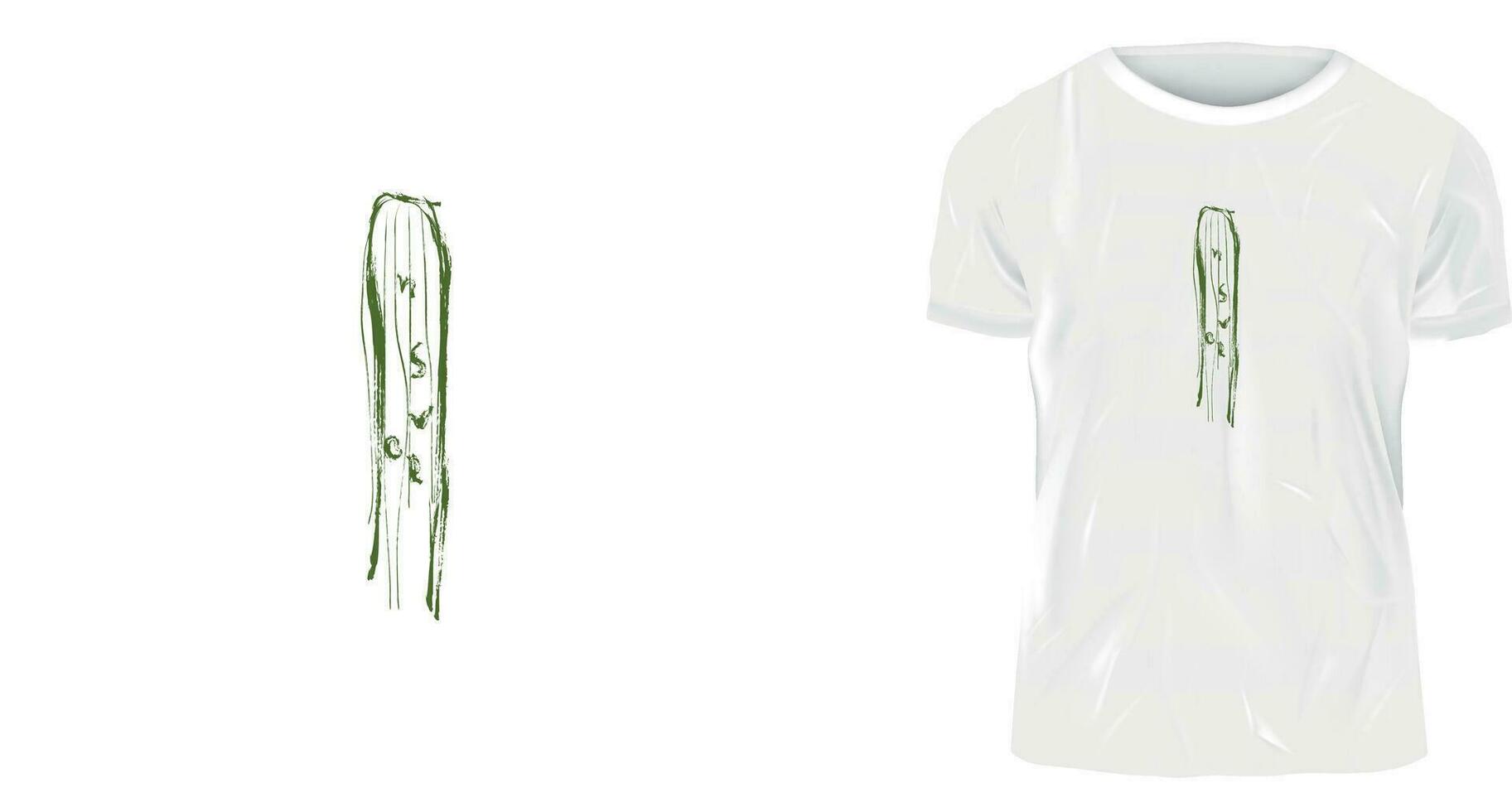 camiseta diseño concepto, cepillo dibujo vector