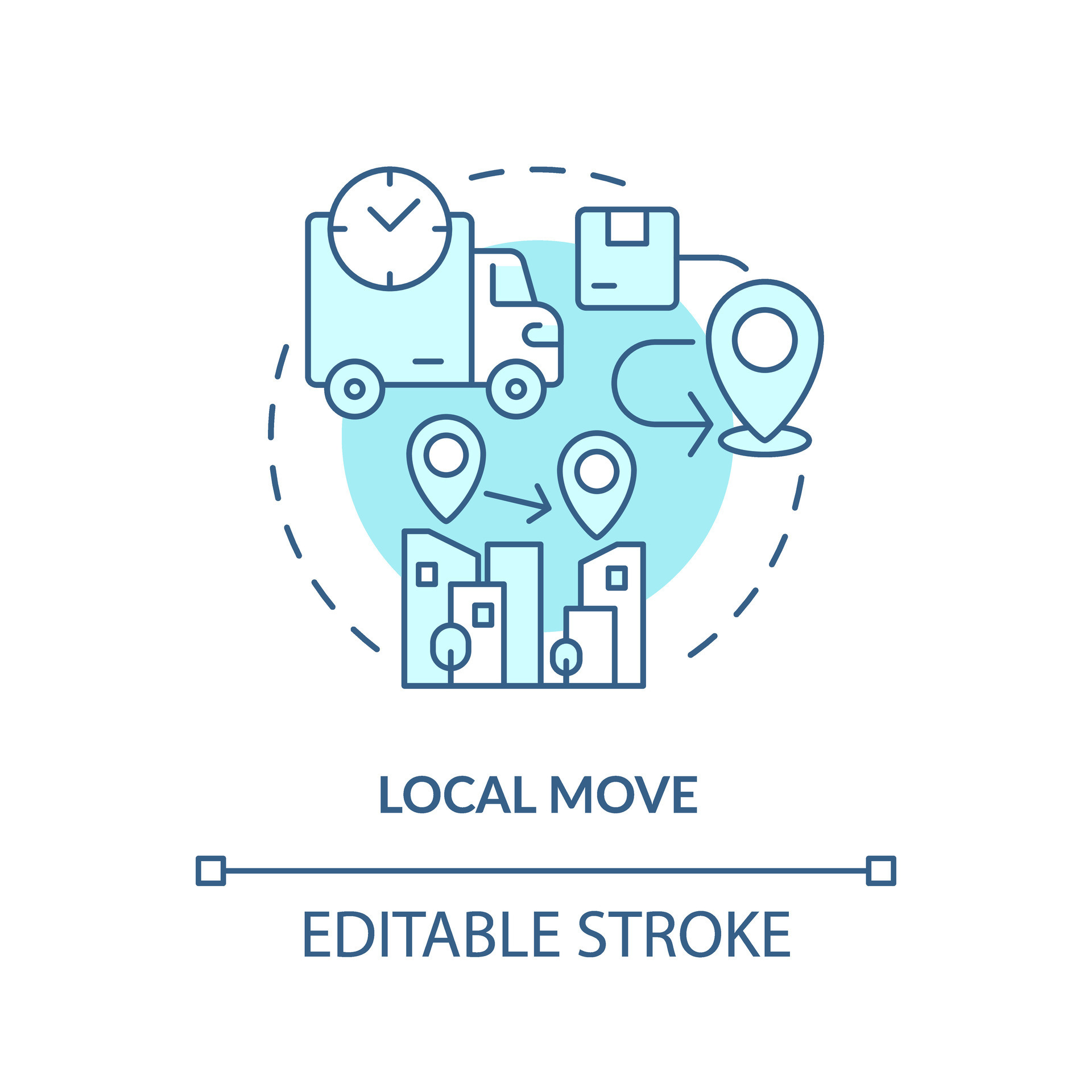 2D Editable Local Move Icon Representing Moving Service Monochromatic 2d-editable-local-move-icon-representing-moving-service-monochromatic