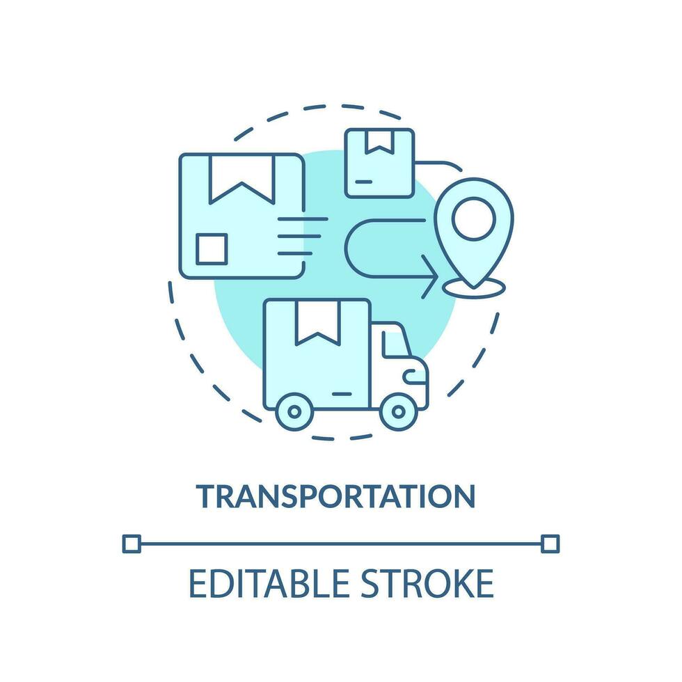 2d editable transporte icono representando Moviente servicio, monocromo aislado vector, azul Delgado línea ilustración. vector