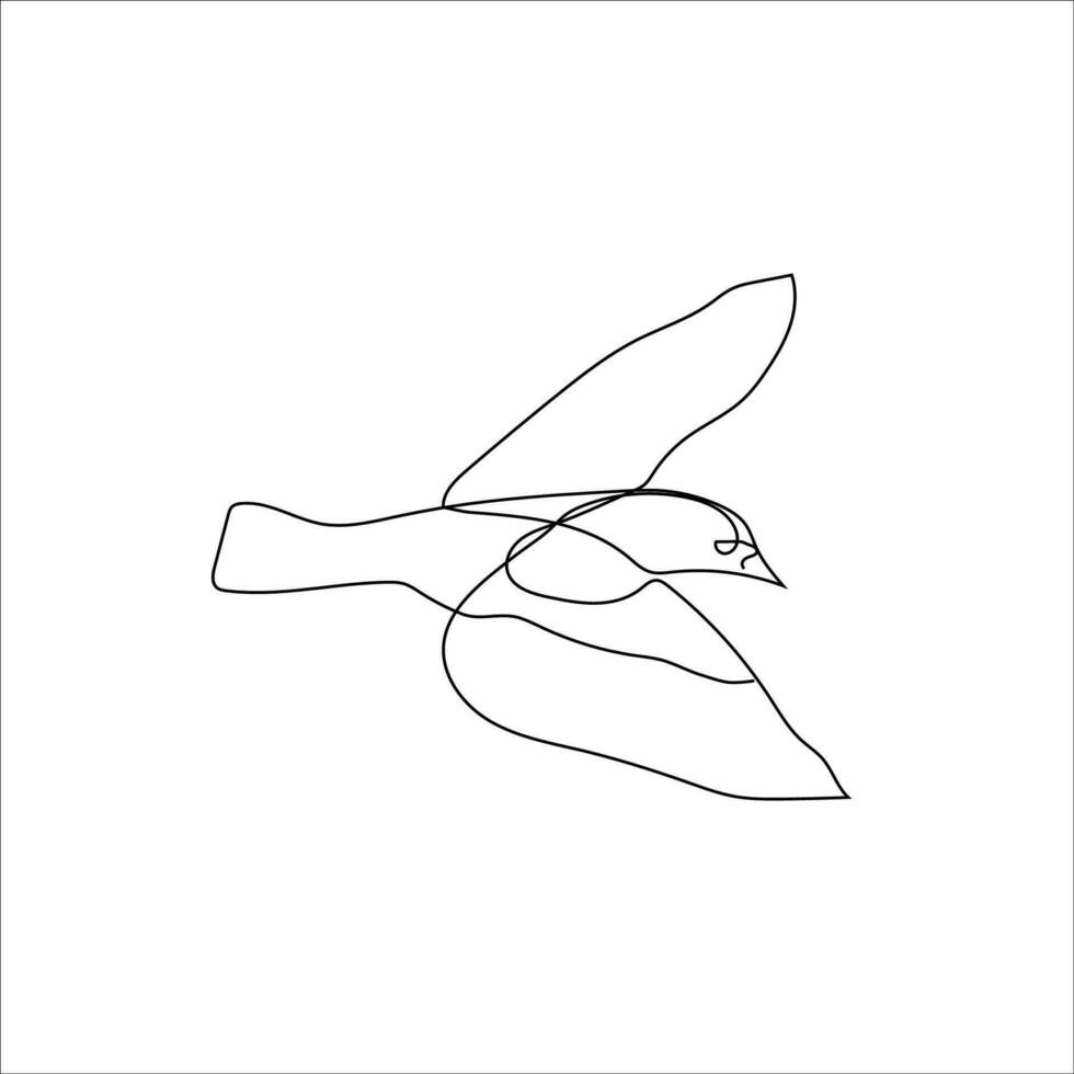 Bird one line art stock vector