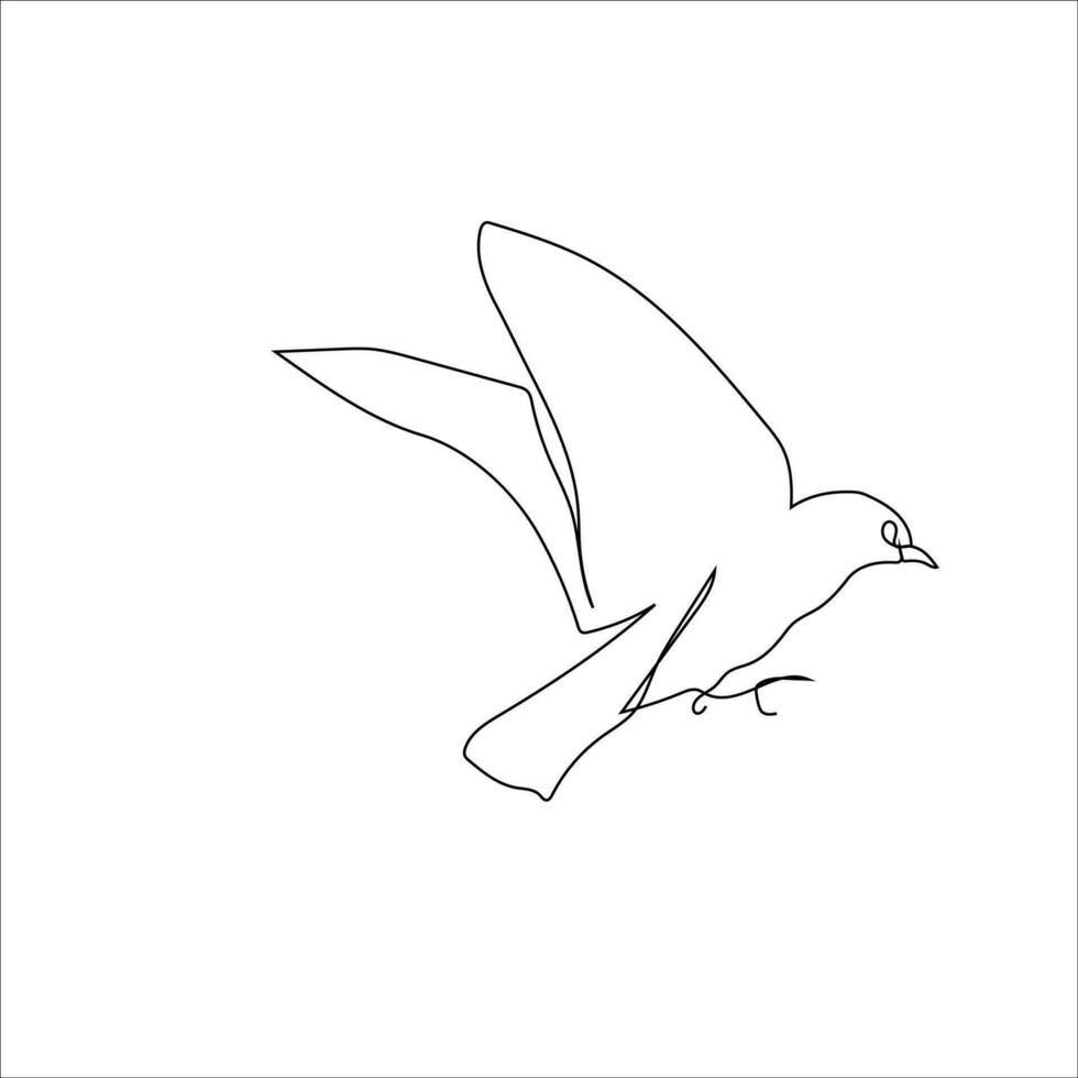 Bird one line art stock vector