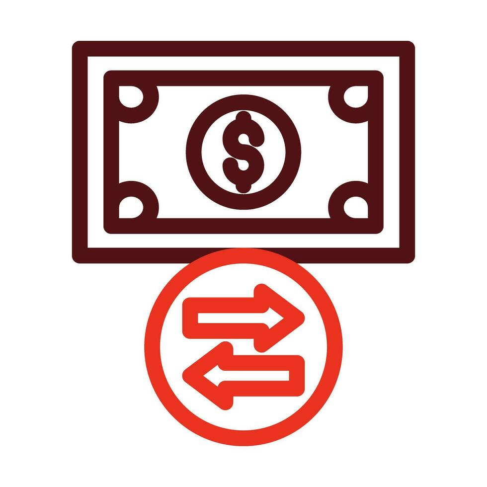 Cash Flow Vector Thick Line Two Color Icons For Personal And Commercial Use.
