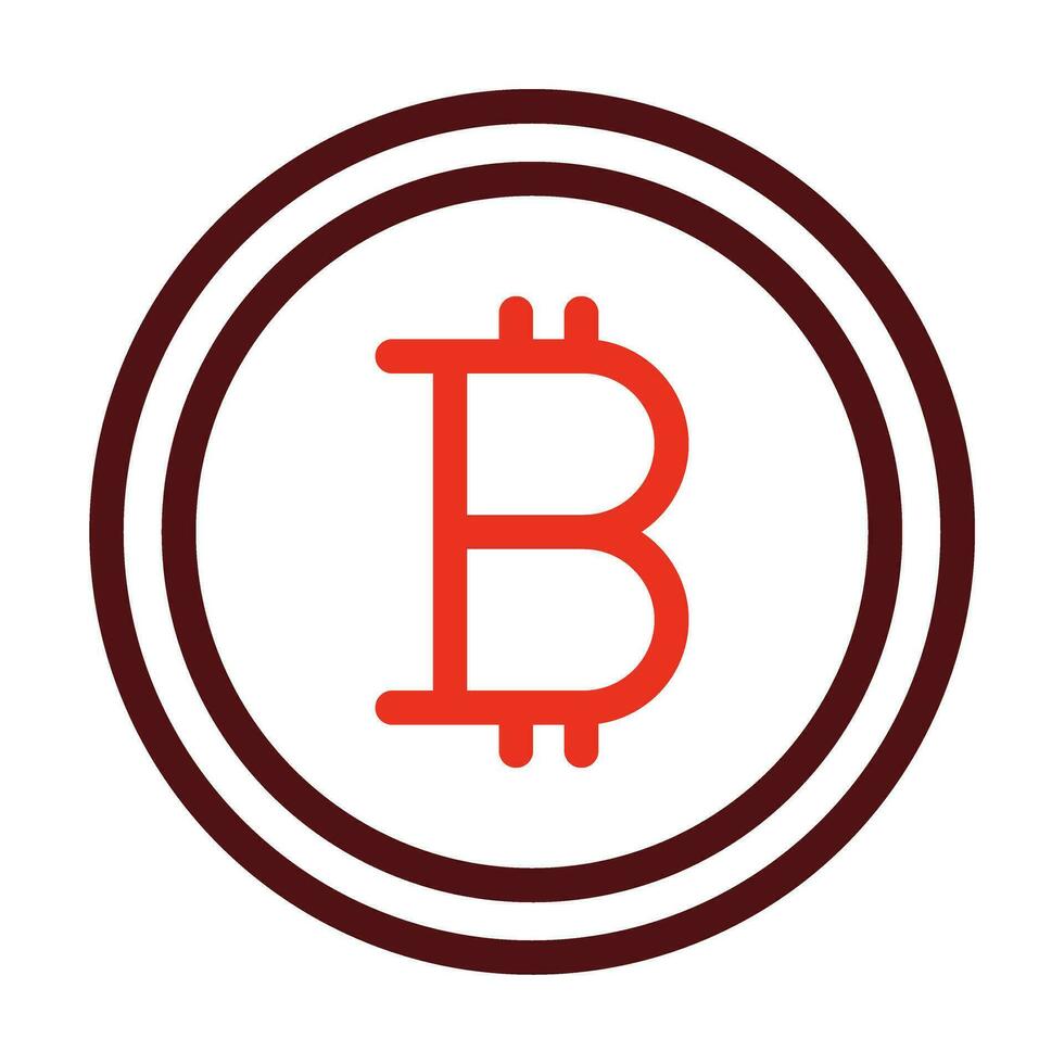 Bitcoin Vector Thick Line Two Color Icons For Personal And Commercial Use.