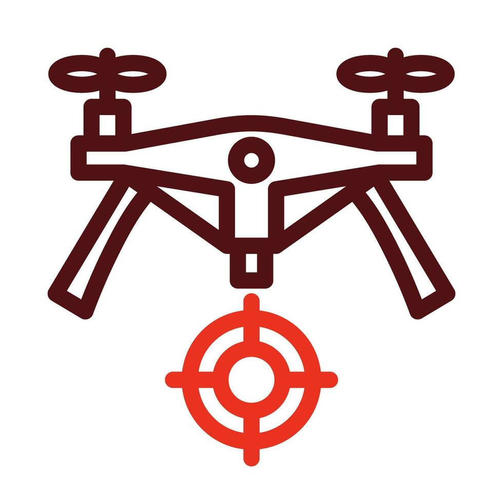 Target Vector Thick Line Two Color Icons For Personal And Commercial Use.