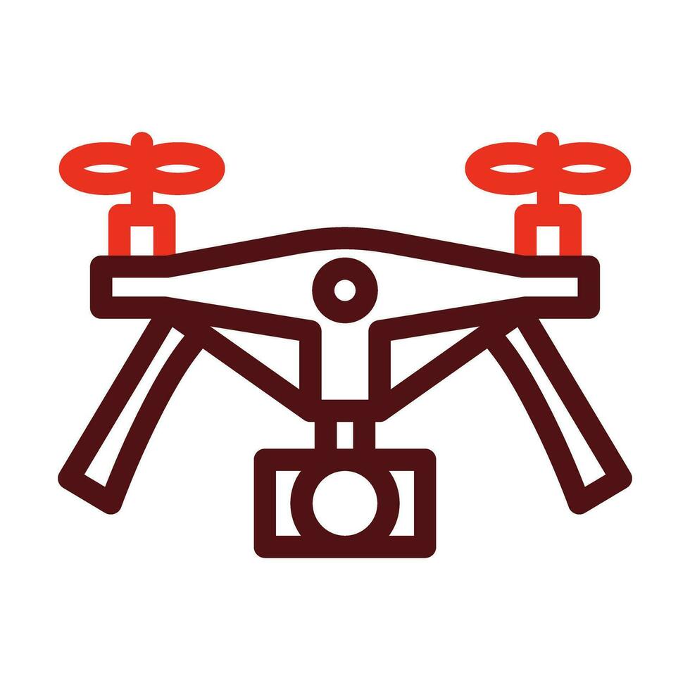 Drone Video Camera Vector Thick Line Two Color Icons For Personal And Commercial Use.