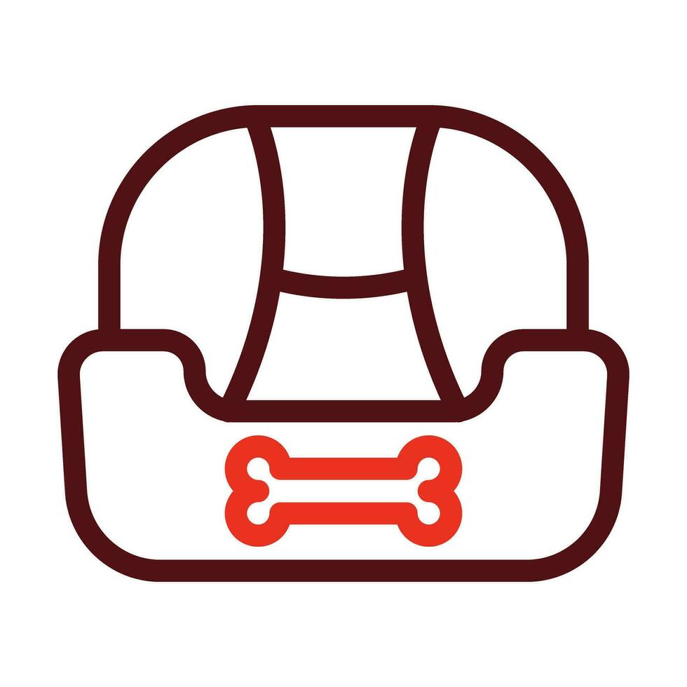 Pet Bed Vector Thick Line Two Color Icons For Personal And Commercial Use.