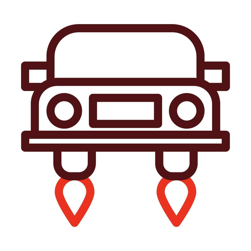 Hover Car Vector Thick Line Two Color Icons For Personal And Commercial Use.