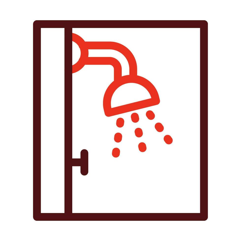 Shower Vector Thick Line Two Color Icons For Personal And Commercial Use.