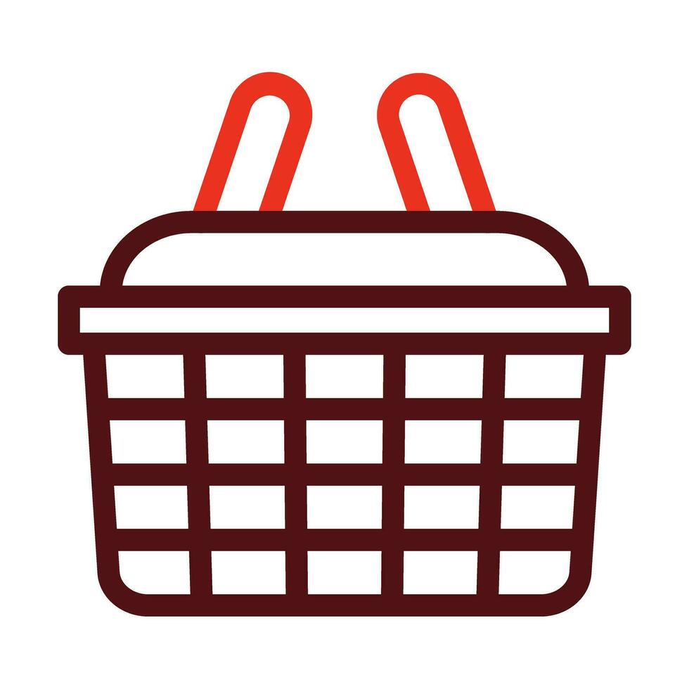 Basket Vector Thick Line Two Color Icons For Personal And Commercial Use.