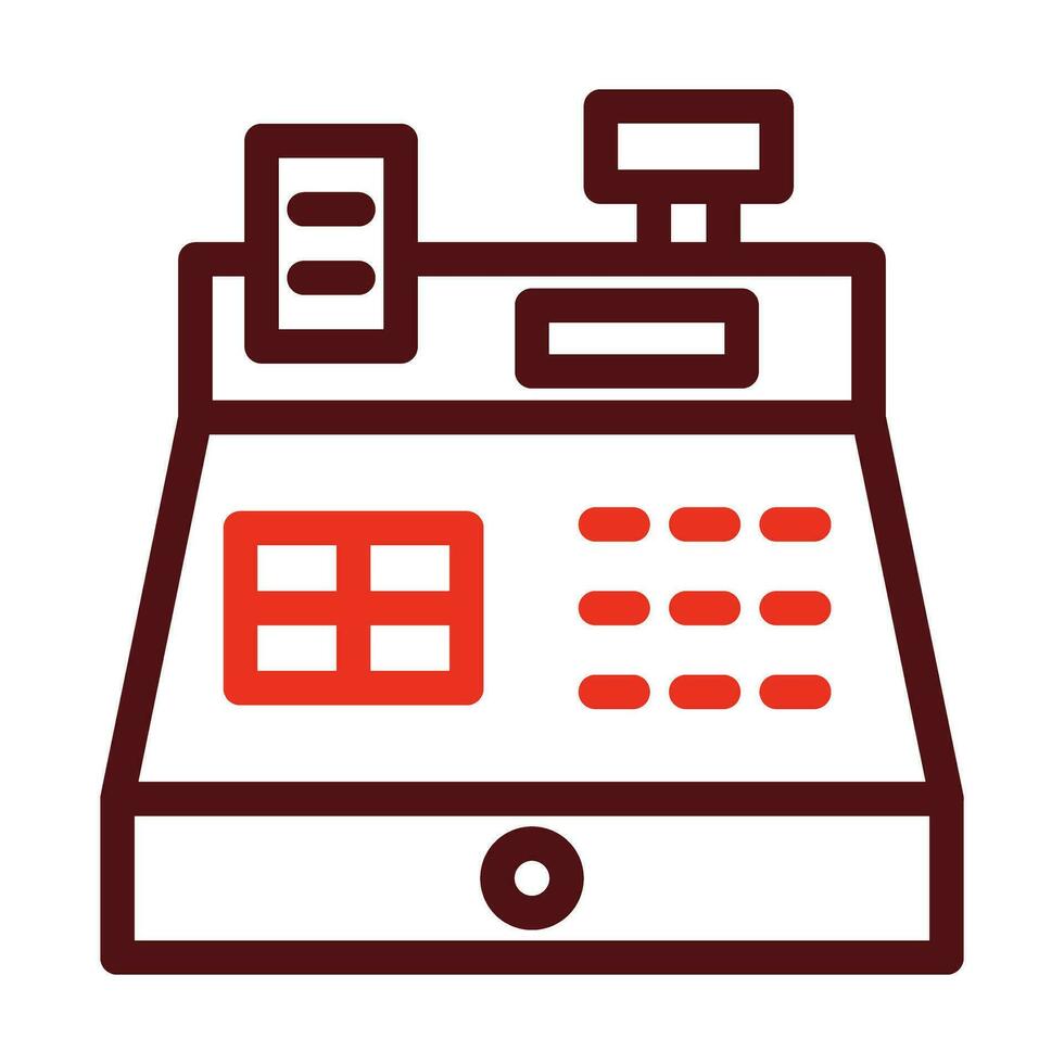 Cash Register Vector Thick Line Two Color Icons For Personal And Commercial Use.