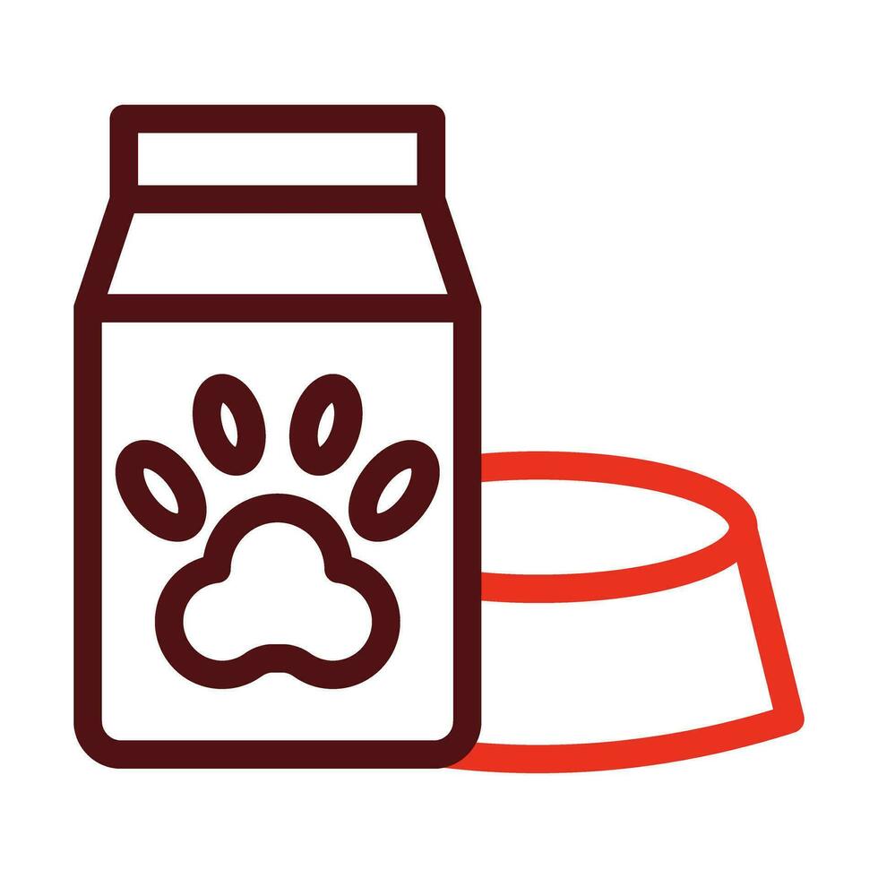 Dog Food Vector Thick Line Two Color Icons For Personal And Commercial Use.