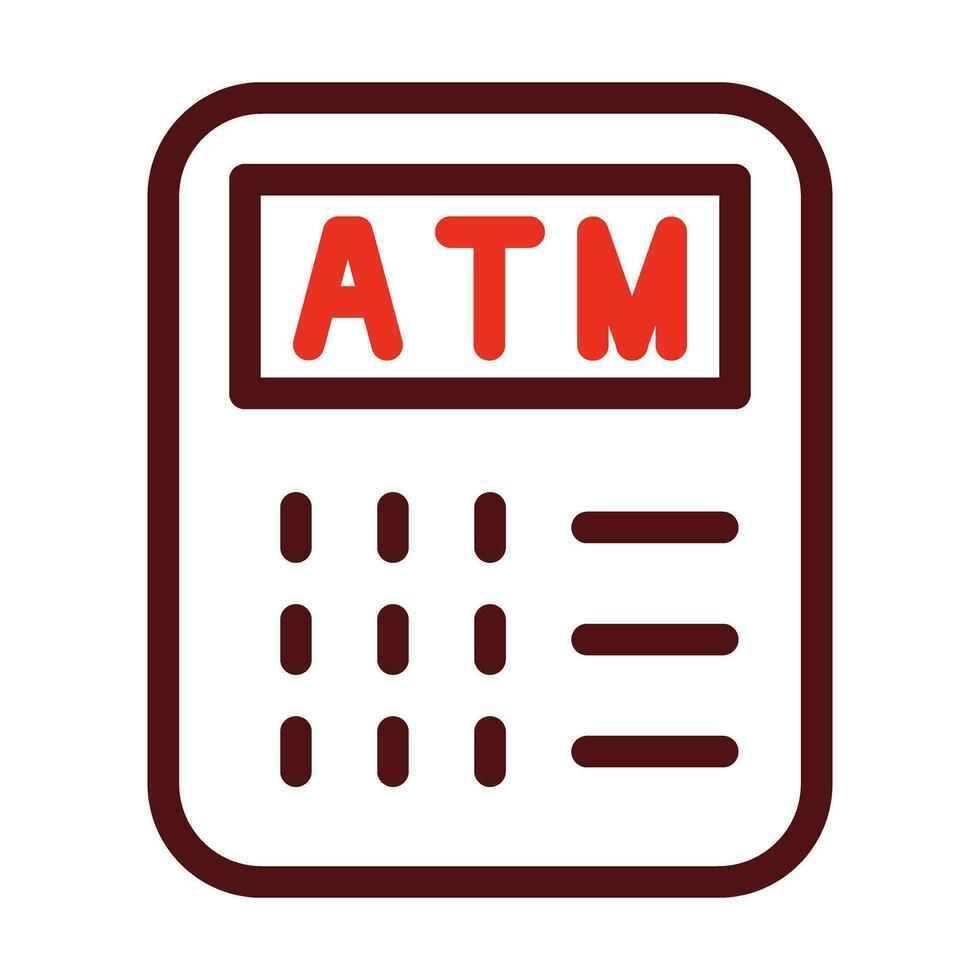 ATM Vector Thick Line Two Color Icons For Personal And Commercial Use.