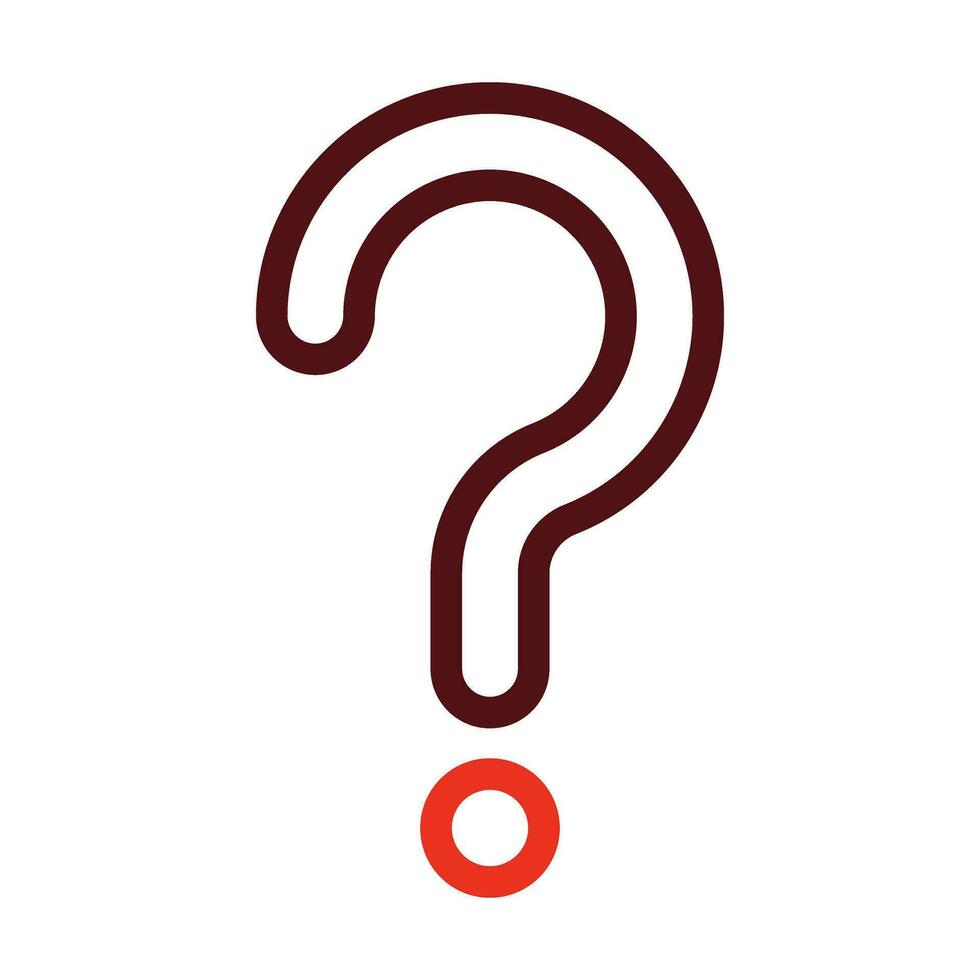 Question Mark Vector Thick Line Two Color Icons For Personal And Commercial Use.
