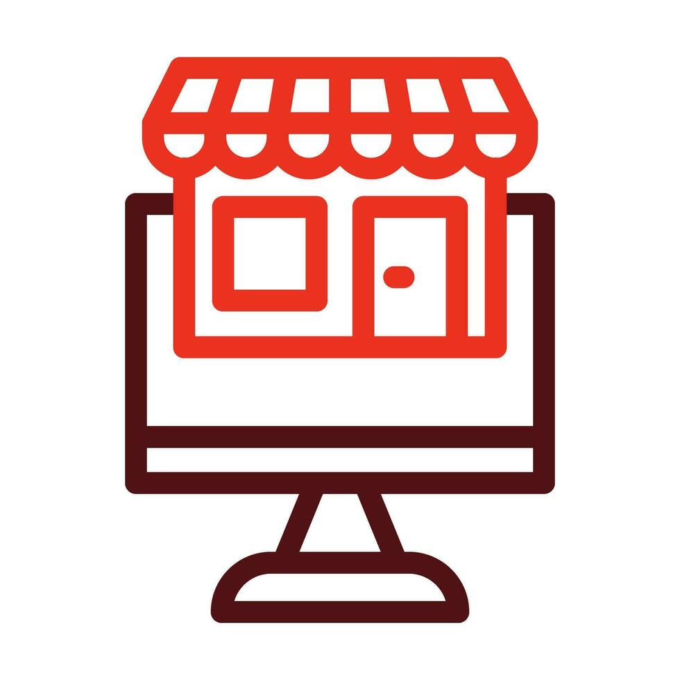 Marketplace Vector Thick Line Two Color Icons For Personal And Commercial Use.