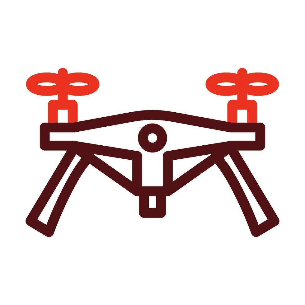 Drone Vector Thick Line Two Color Icons For Personal And Commercial Use.