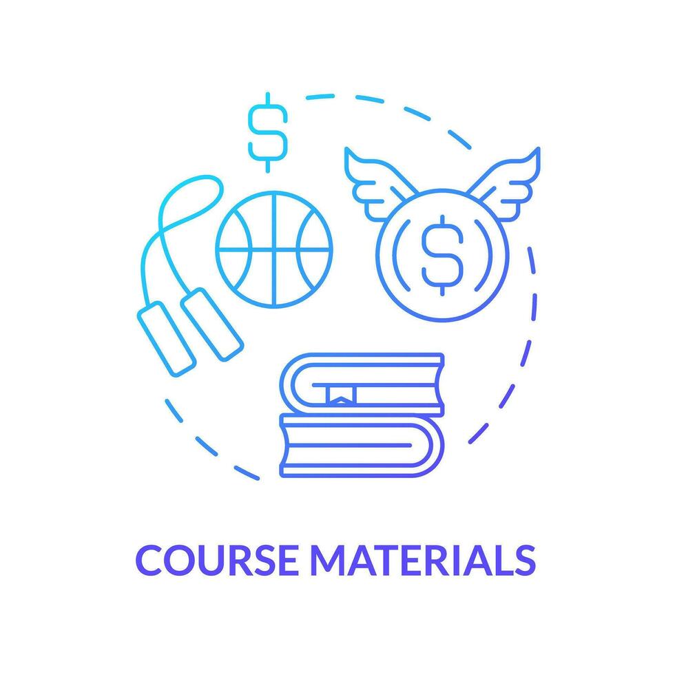 2D course materials thin line gradient icon concept, isolated vector, illustration representing athletic scholarship. vector