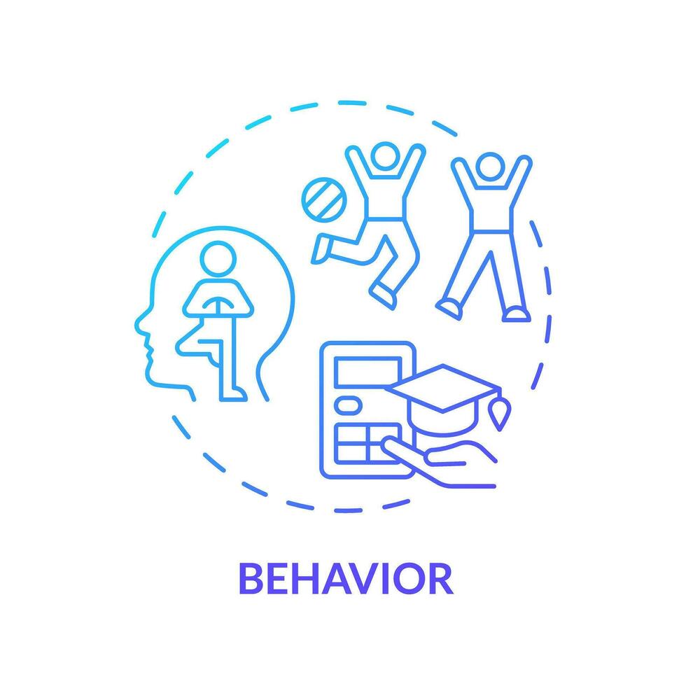 2D behavior thin line gradient icon concept, isolated vector, illustration representing athletic scholarship. vector