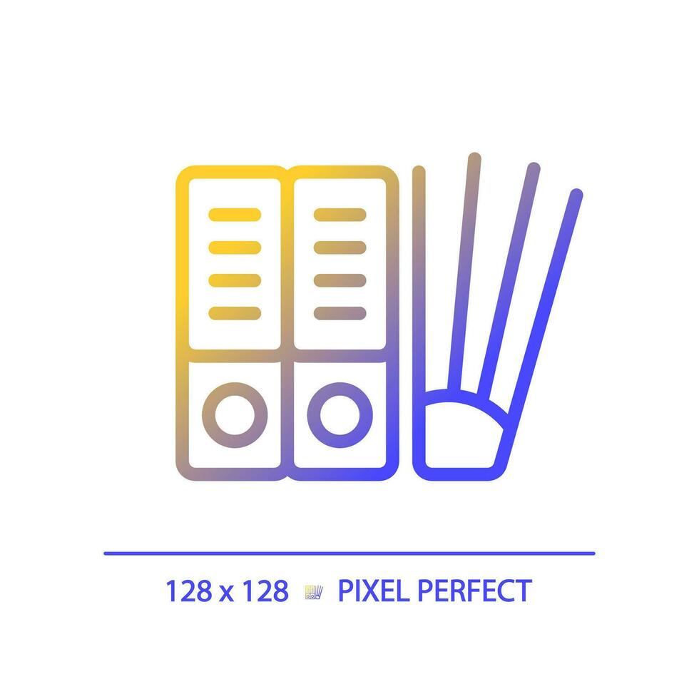 2D pixel perfect gradient file icon, isolated vector, thin line document illustration. vector