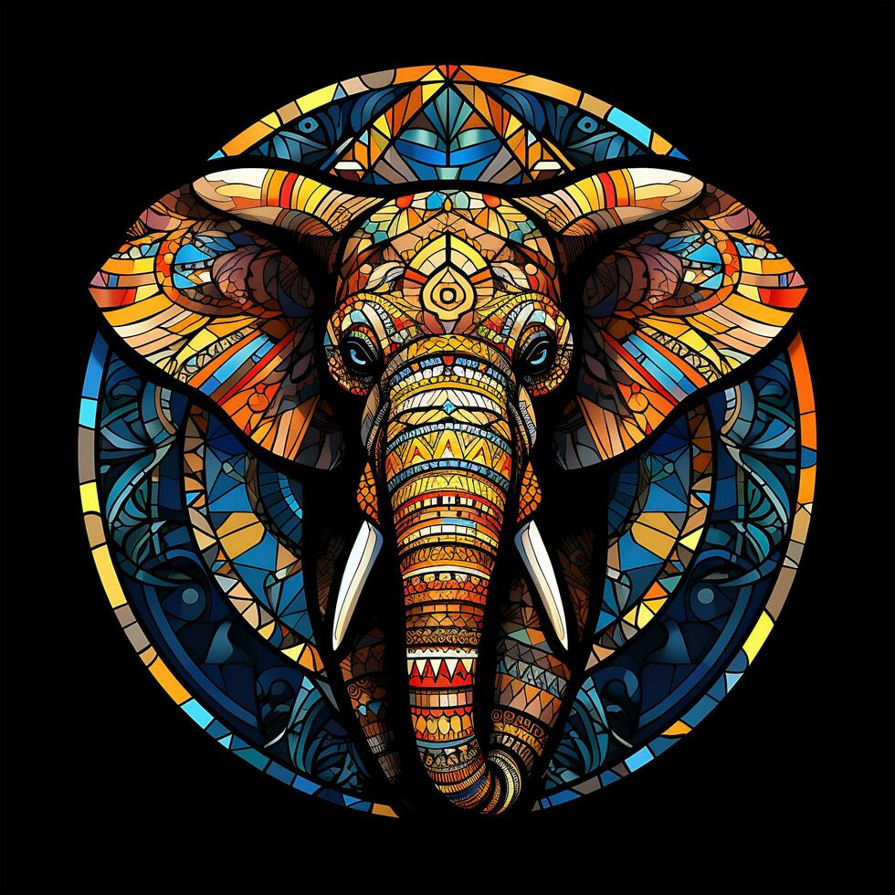 ver de un pintura brillante manchado vaso elefant circulo ilustración diseño foto